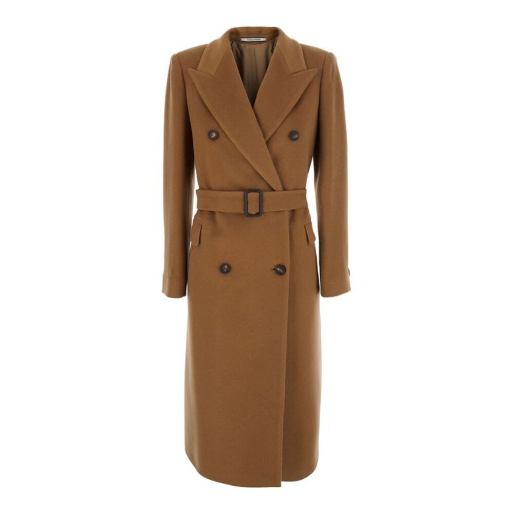Tagliatore Women Beige Fabric Coat For Women